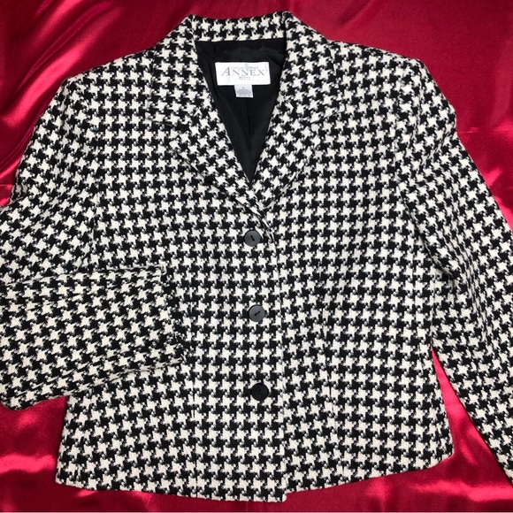 Casual Corner Annex Petite Women Tweed Suit Set/Black & White - Picture 5 of 16